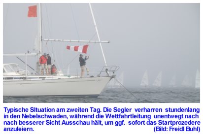 Segler verharren in Nebelschwaden Segler verharren in Nebelschwaden